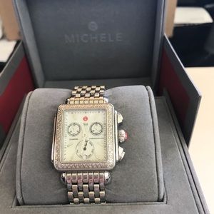 Michele Deco Two-Tone Yellow & SS Diamond Watch